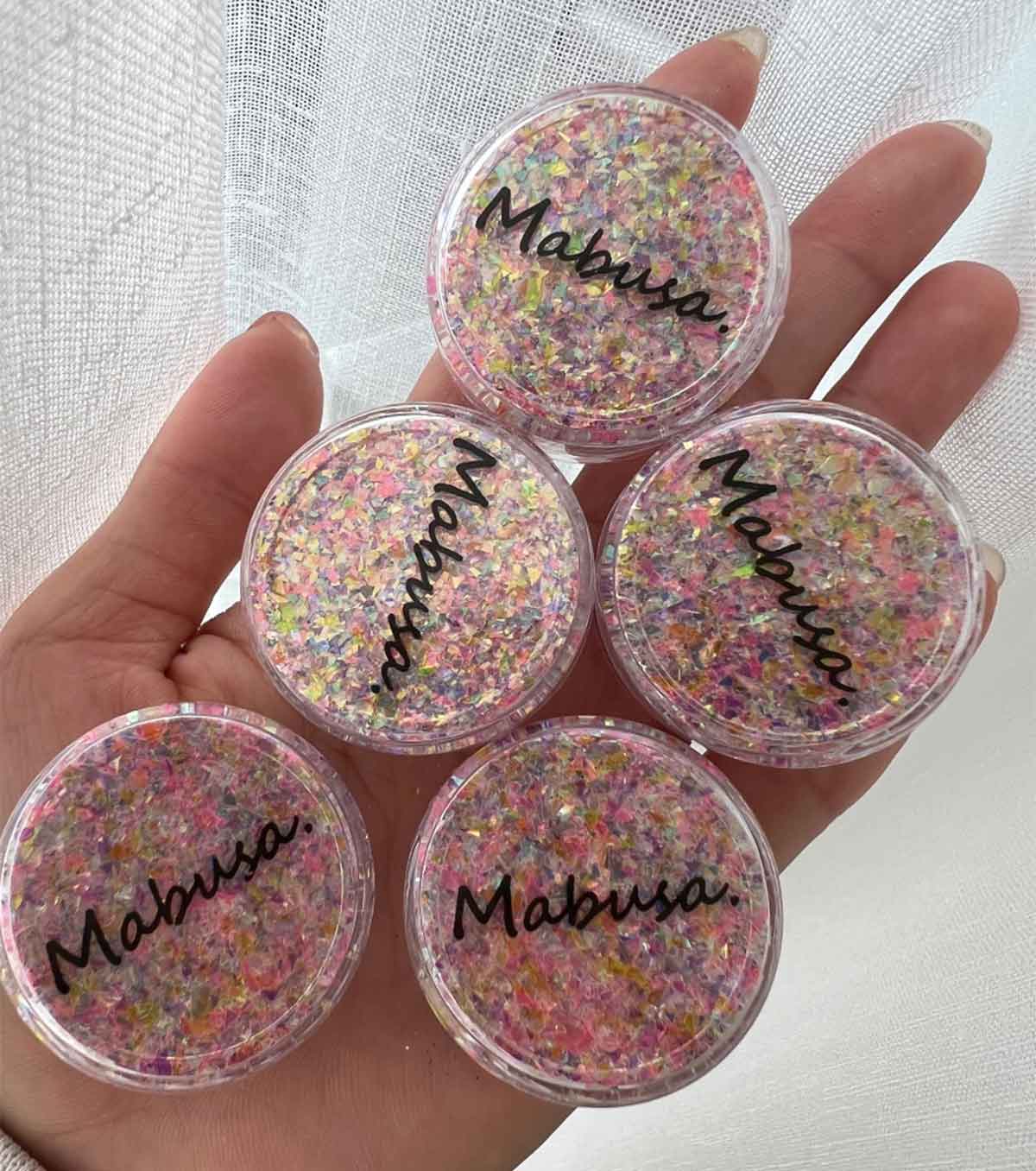 Mabusa pink confetti glitter