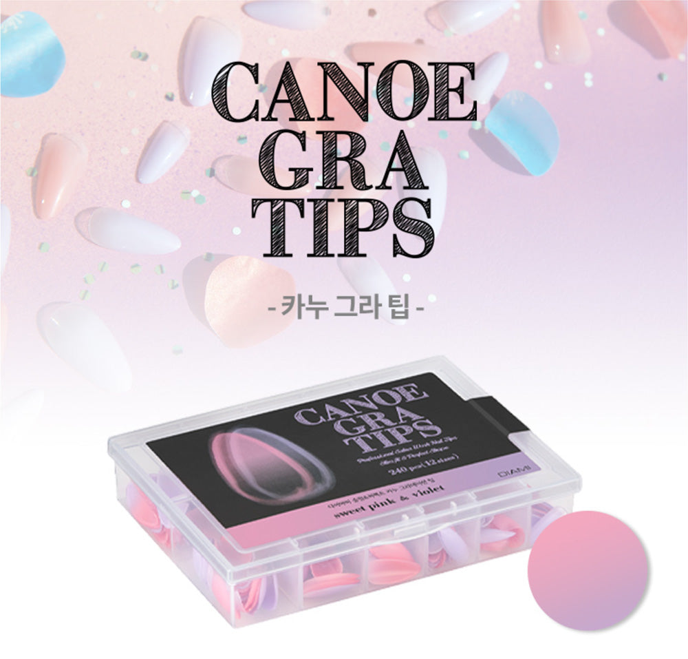 Diami Canoe Gradation Nail Tip - Sweet Pink & Violet