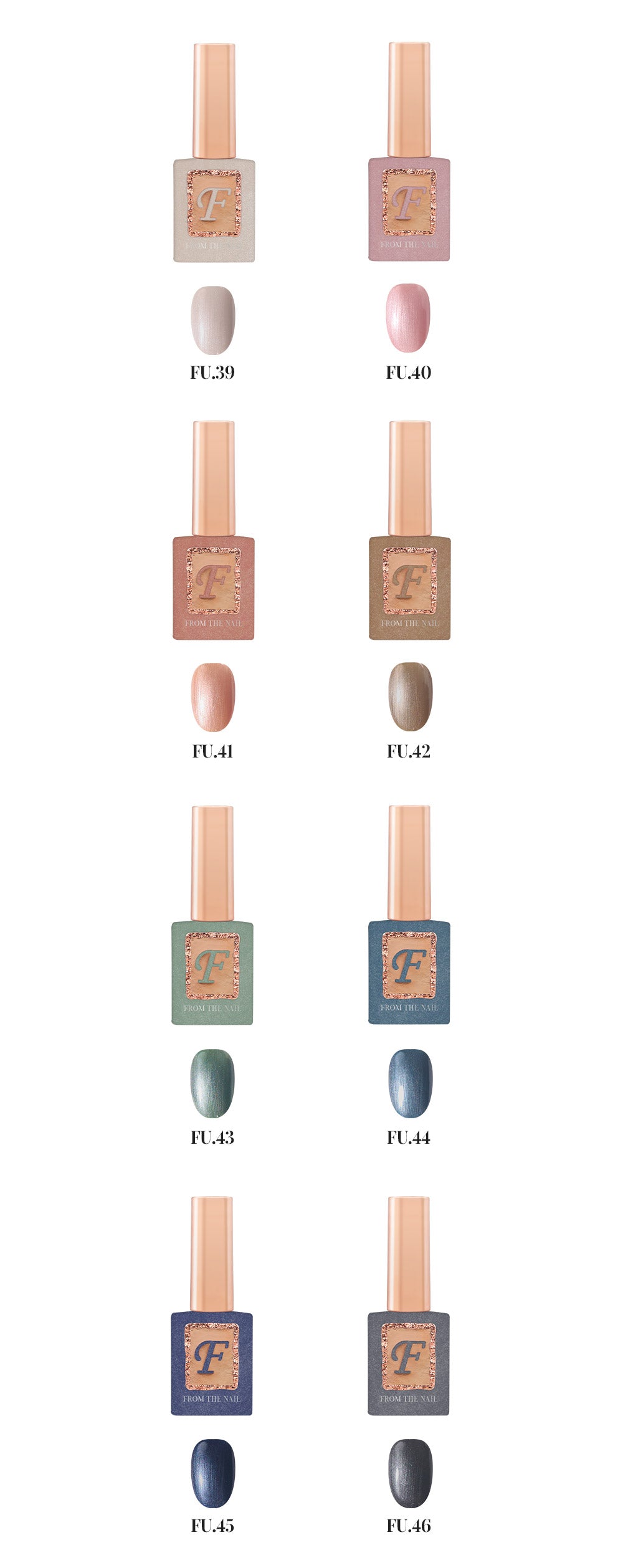 F Gel Satin Collection - 8 Glitter Color Set