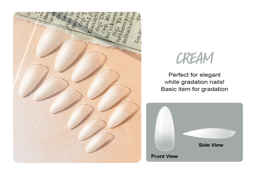 Diami Canoe Gradation Nail Tip - Cream & Beige