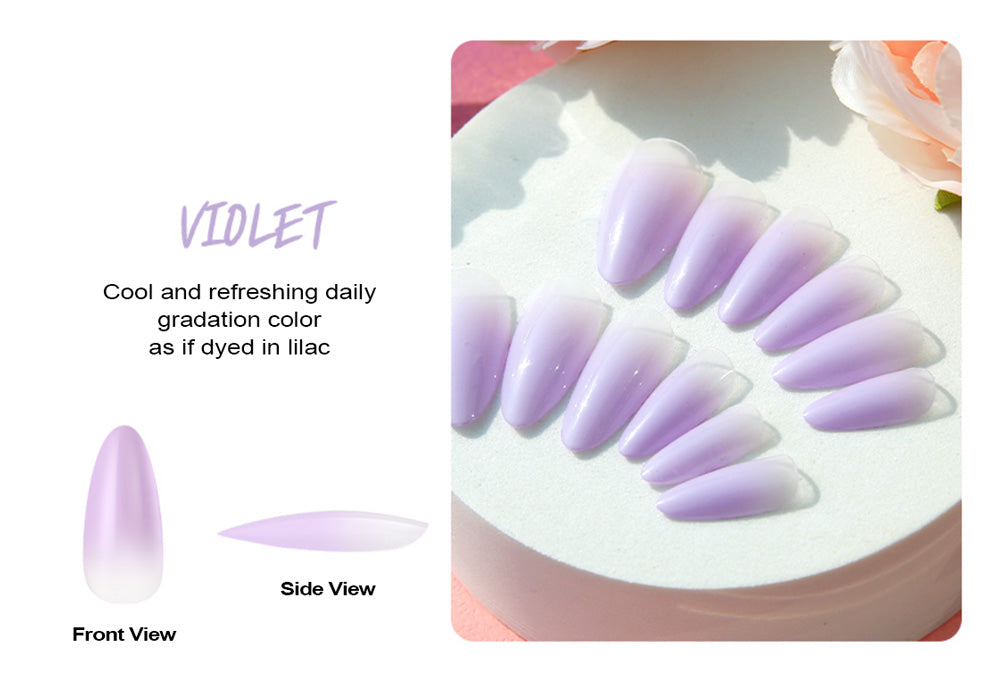 Diami Canoe Gradation Nail Tip - Sweet Pink & Violet