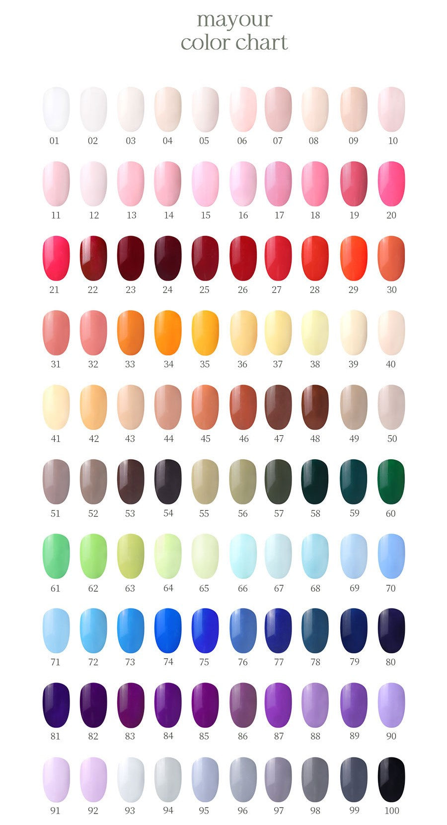 mayour color chart