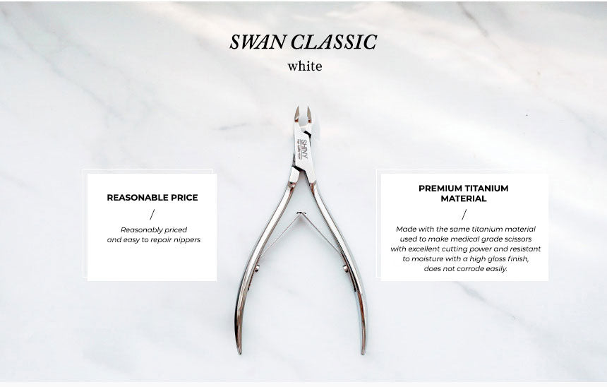 shiny white swan classic nipper