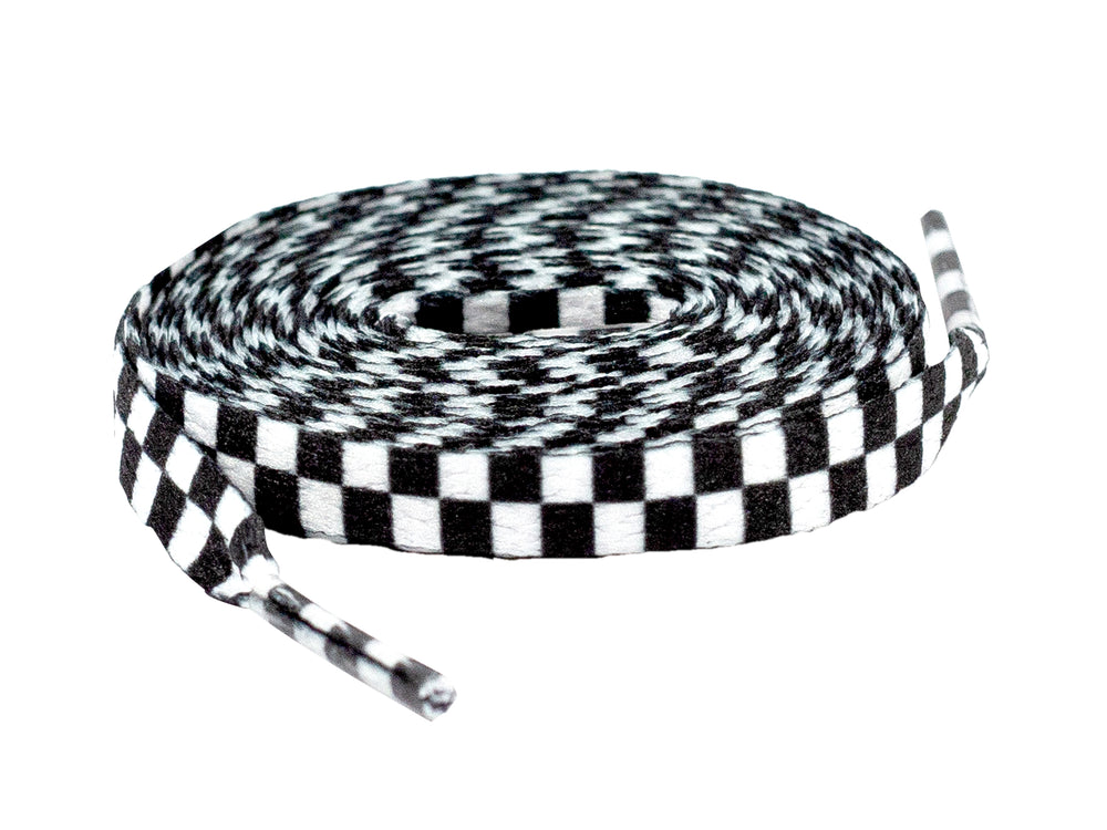 black and white checkered shoelaces