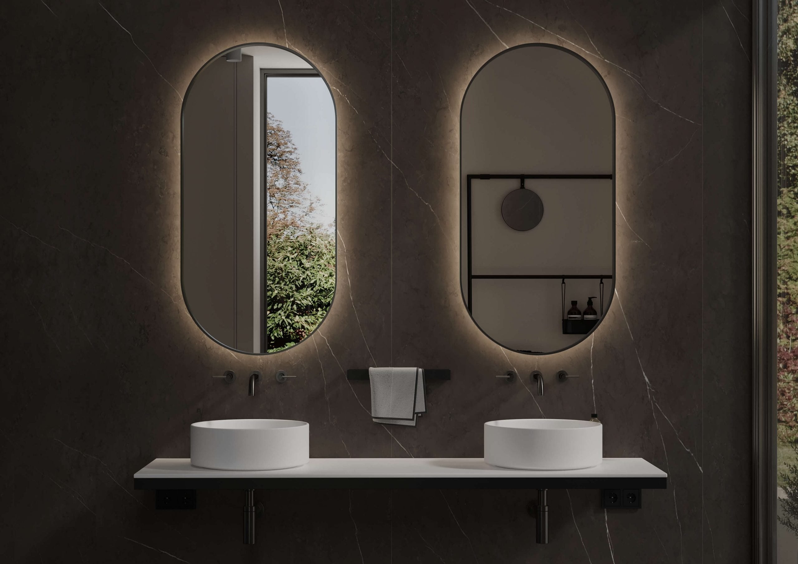 spijsvertering Protestant Onafhankelijk Martens Design - Miramar, ovale spiegel 450 x 900 mm met mat zwarte ra —  Industrielebadkamer
