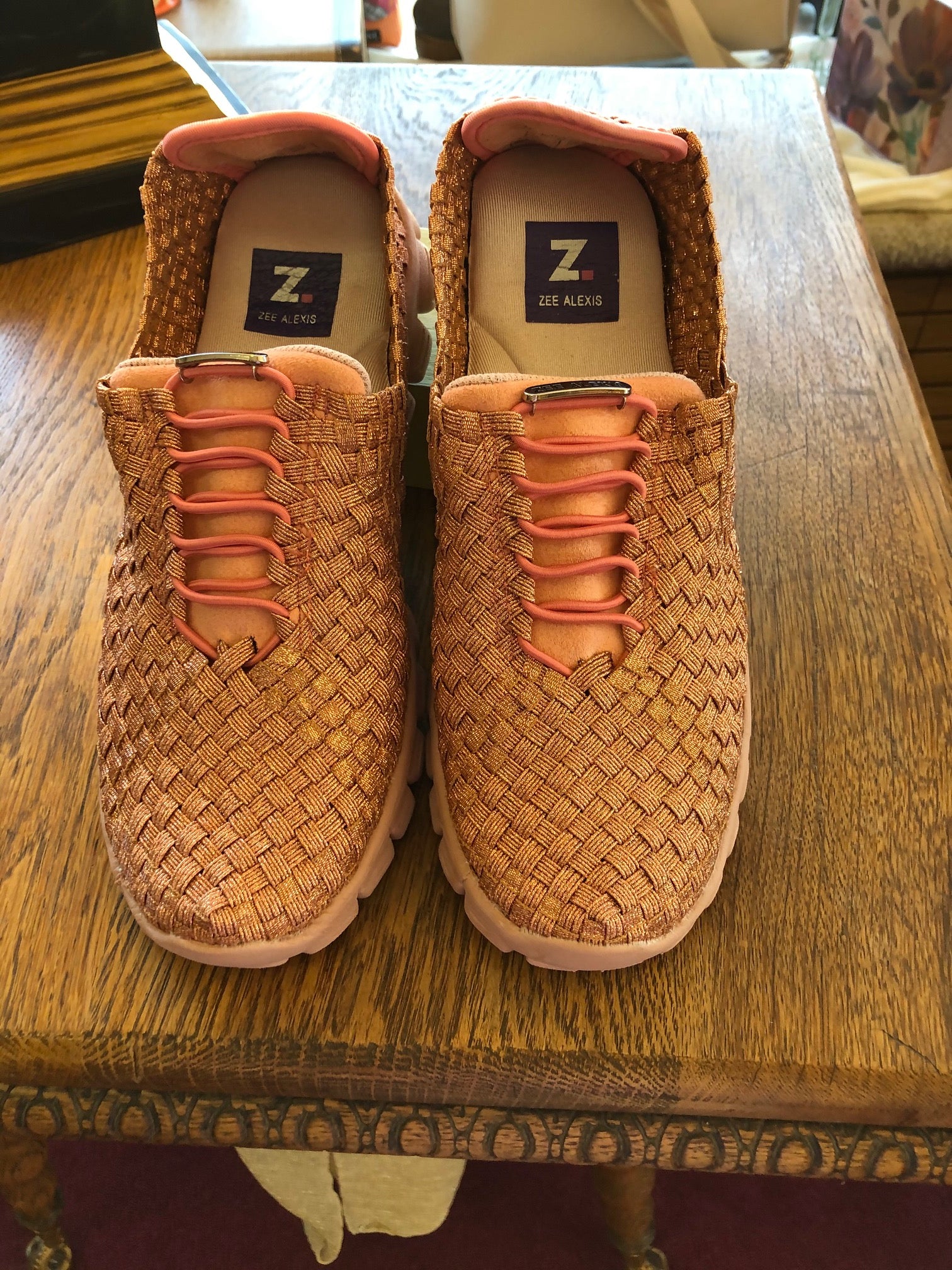 basket weave slip on shoes