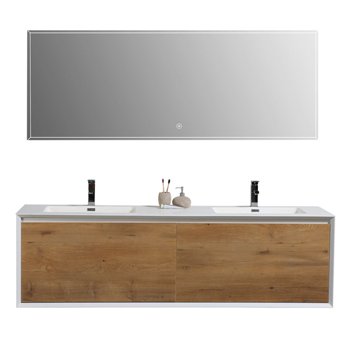 Aquamoon Icon 72 White Wall Hung Modern Bathroom Double Sink Vanity Se Bath Trends Usa