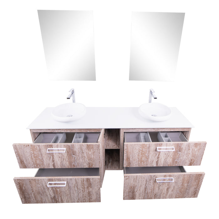 Aquamoon Sunrise 72 Ashwood Double Sink Wall Mounted Modern Bathroom V Bath Trends Usa