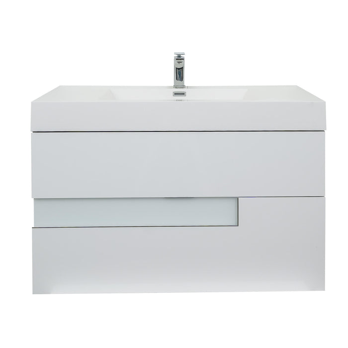 Vision 39 Sink White. Mirror and Faucet included. - Bath Trends USA