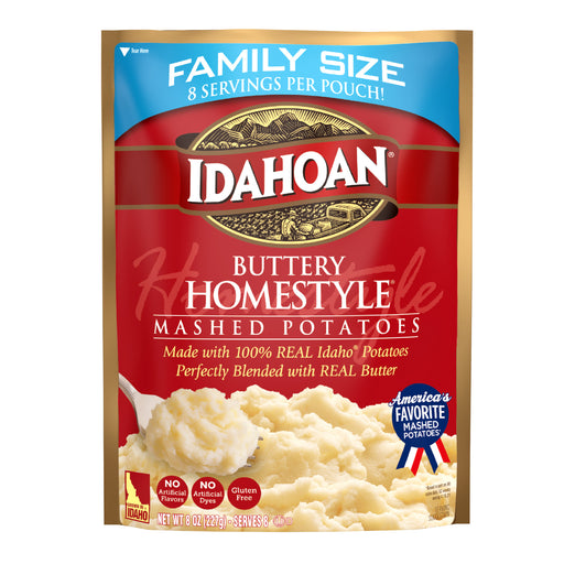 Idahoan Baby Reds Mashed Potatoes Family Size, 8 oz Pouch (Pack of 8)