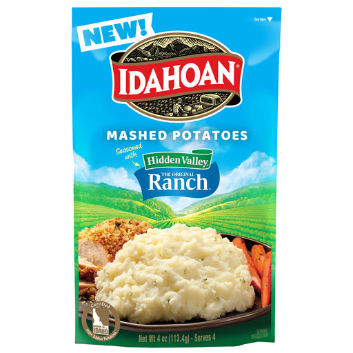 Idahoan Mashed Potatoes, Four Cheese, Family Size - 8 pack, 8 oz pouches