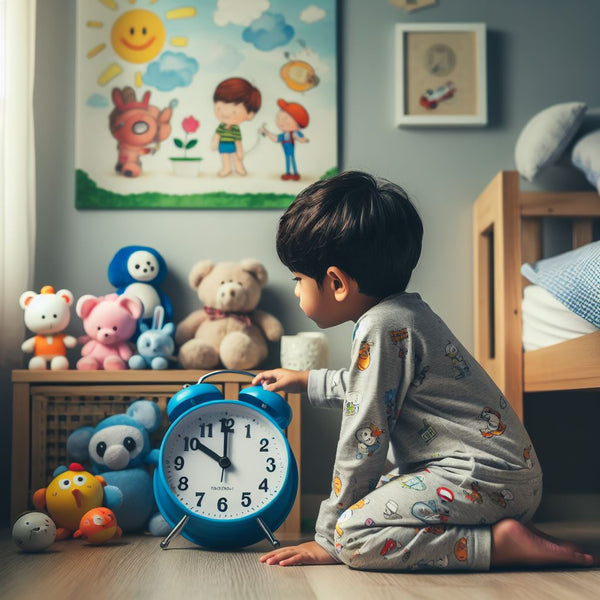 kid learning time with clock