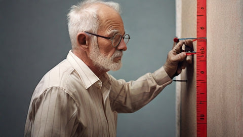 a man Measure and Mark to hang a cuckoo clock