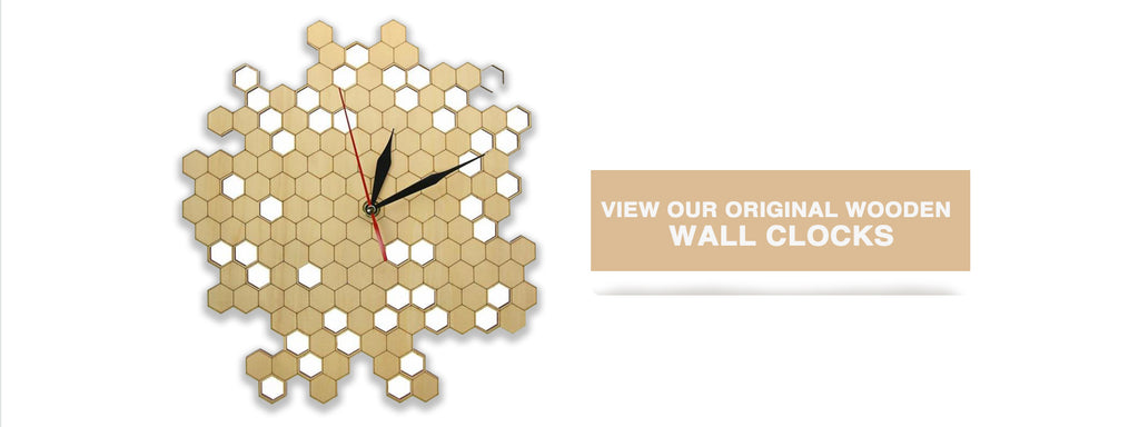 honeycomb wooden wall clock