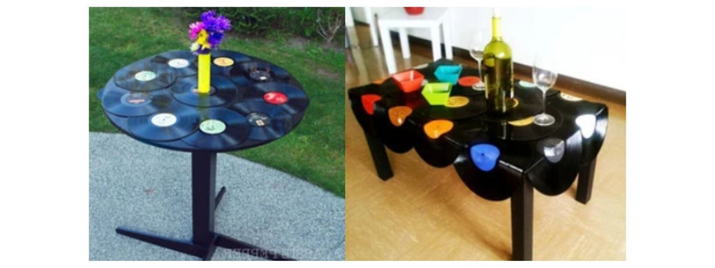 Vinyl disc coffee table 