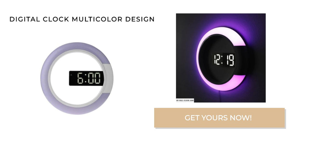 Digital Clock Multicolor Design