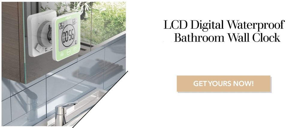 LCD Digital Waterproof  Bathroom Wall Clock