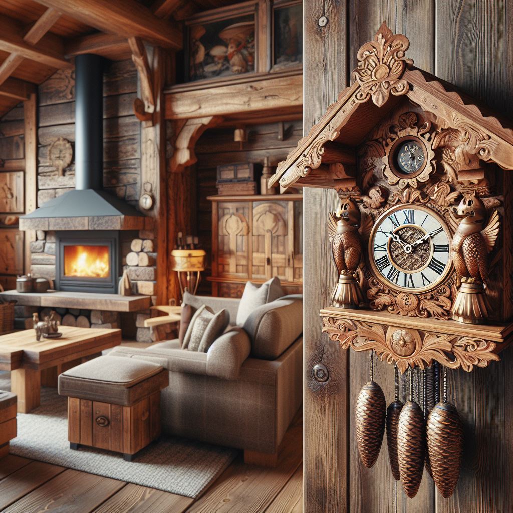 cuckoo clock in a living room