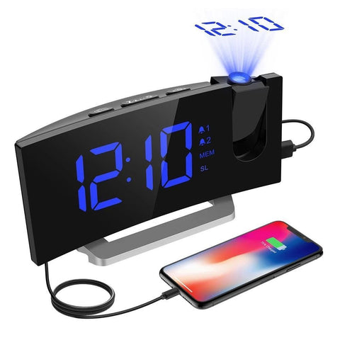 Projection Alarm Clock with Phone Charger