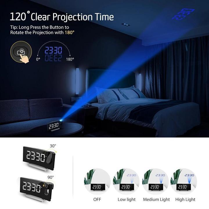 Projection Alarm Clock with Phone Charger