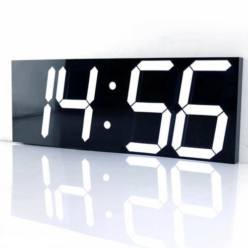 Modern Digital LED Wall Clock Table Desk Night Light Wall DIY Stick Clock  Alarm Stopwatch Thermometer Countdown Calendar Support ( Not Included  Battery )