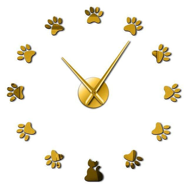Giant Wall Clock Cat Paws