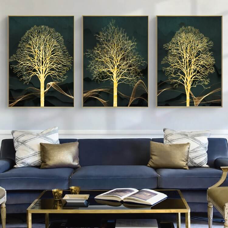 3 Panel Tree Wall Art My Wall Clock My Wall Clock