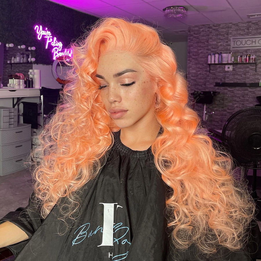 light orange lace front wig