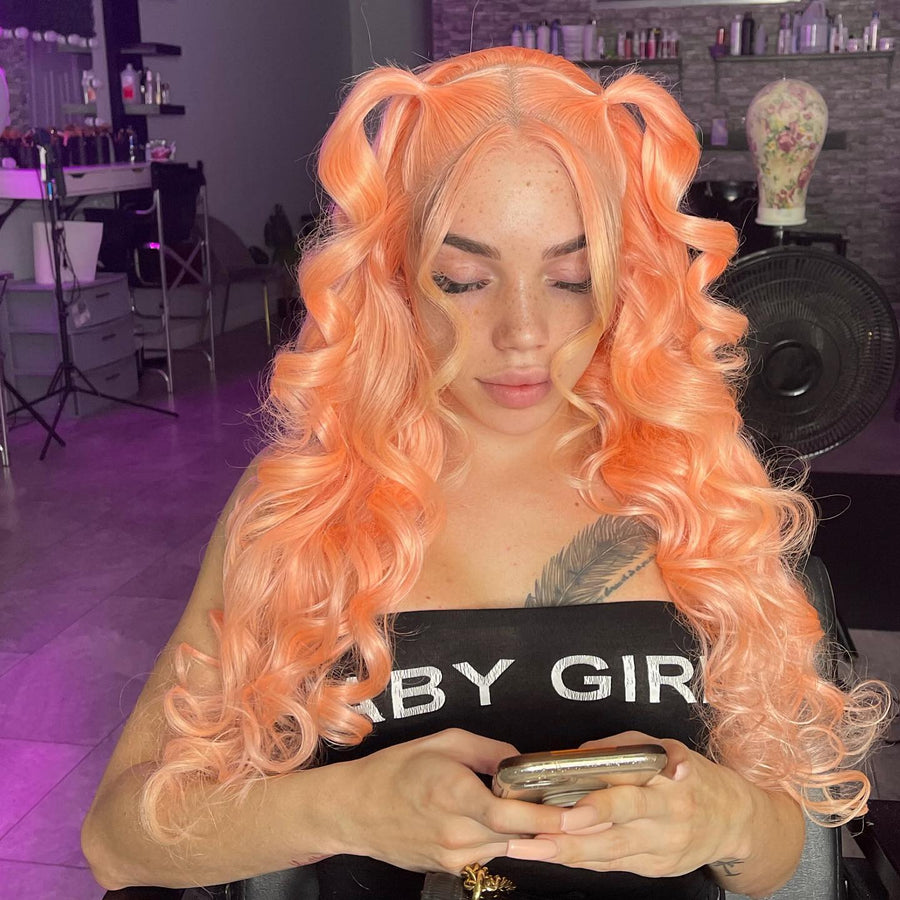 light orange lace front wig