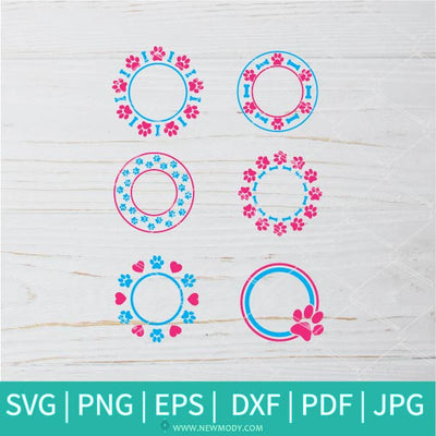 Download Paw Circle Monogram Bundle Svg Paw Tracks Svg Cat Paw Split Svg