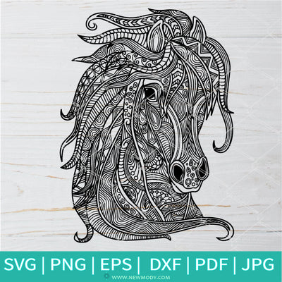 Download Coloring Mandala Horse Svg Horse Head Svg Mandala Svg