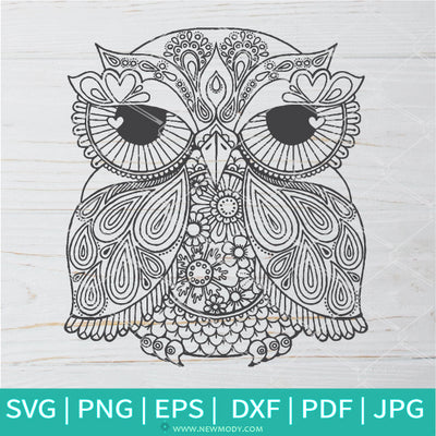 Coloring Owl Mandala Svg Owl Svg Mandala Svg