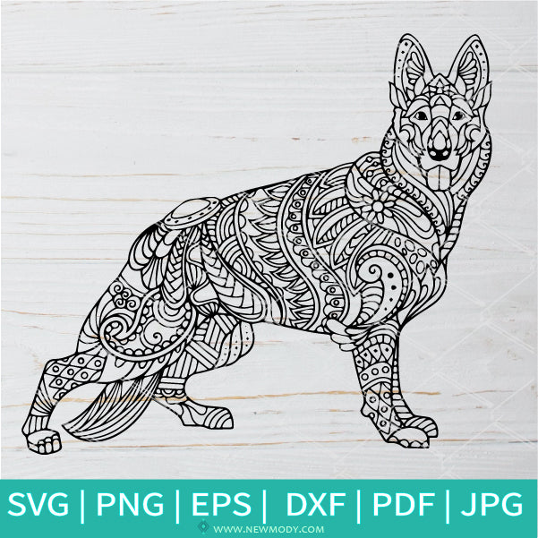 Mandala Dog Svg Dog Mandala Svg Coloring Printable