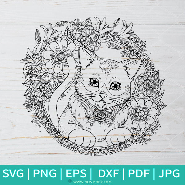 Free Free 99 Cricut Cat Mandala SVG PNG EPS DXF File