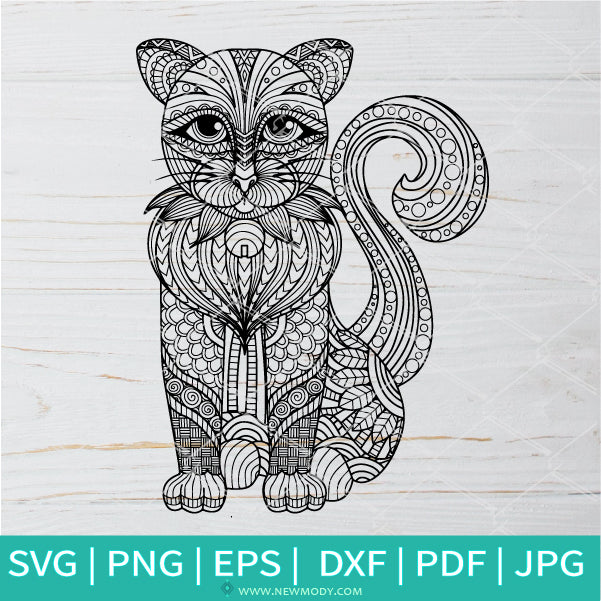 Download Mandala Cat Svg Cute Cat Svg Mandala Svg PSD Mockup Templates
