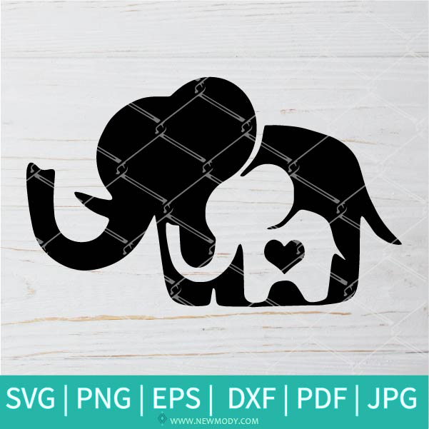 Mommy And Baby Elephant Svg Elephant Svg Mommy Svg Pregnant Elep