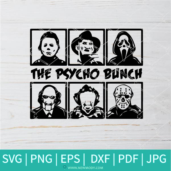 The Psycho Bunch Svg Friends Horror Movie Svg Creepy Team Hallowee