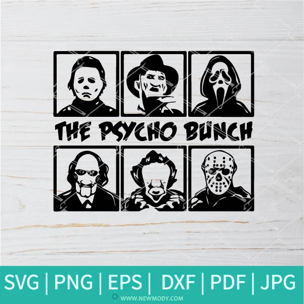 Download The Psycho Bunch Svg Friends Horror Movie Svg Creepy Team Hallowee