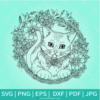 Download Mandala Cat Frame Svg Cat Svg Mandala Svg