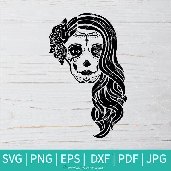 Download Lady Of The Dead Svg Woman Sugar Skull Svg Skull Lady Svg Hallow