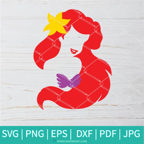 Download Princess Ariel SVG - Ariel Silhouette Color PNG - Little ...