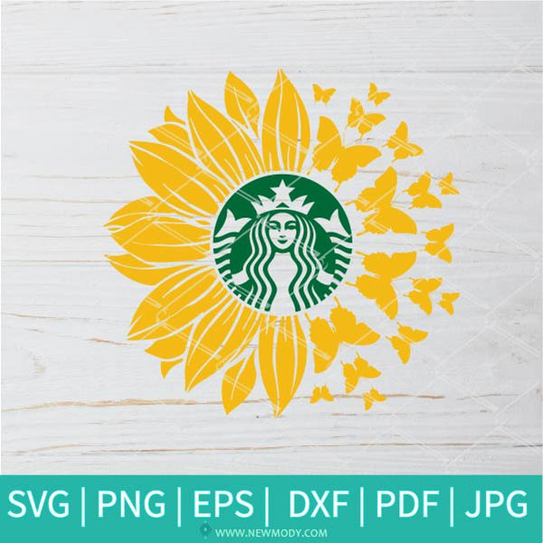 Download Sunflower Butterfly Strabucks SVG - Sunflower SVG - Flower ...