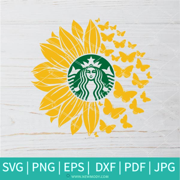Download Sunflower Butterflies Starbucks Svg Sunflower Svg Flower Monogram