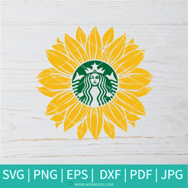 Download Sunflower Strabucks SVG - Flower Monogram SVG - Frame SVG