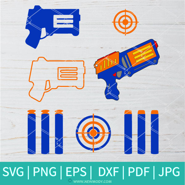 Download Nerf Svg Bundle Nerf Gun Svg Nerf Bullet Svg Nerf Target Svg