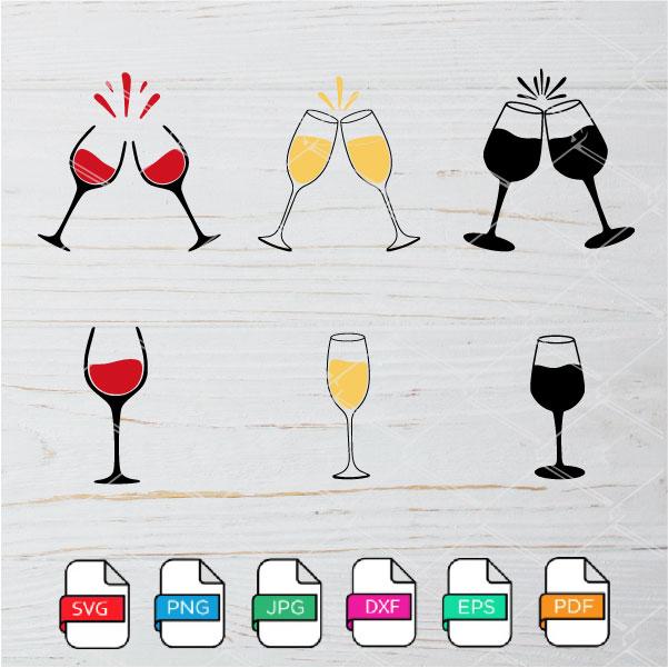 Download Wine Glass Svg Bundle - Champagne Glass SVG