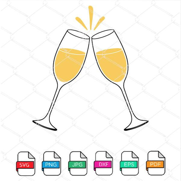 Download Wine Glass Svg Bundle - Champagne Glass SVG
