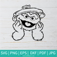 The Grouch Head SVG - Oscar The Grouch Face SVG