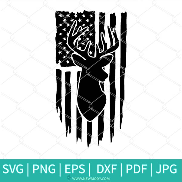 Download Hunting Distressed Usa Flag Svg Hunting Svg Deer Head Svg