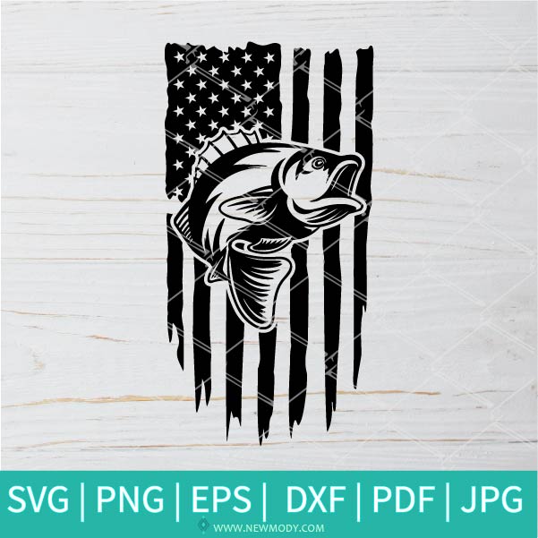 Fishing Distressed Usa Flag Svg American Flag Fishing Svg